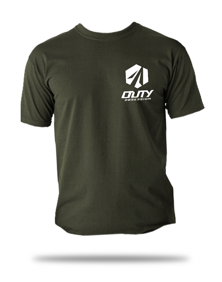 Military Green Distressed Logo Shirt