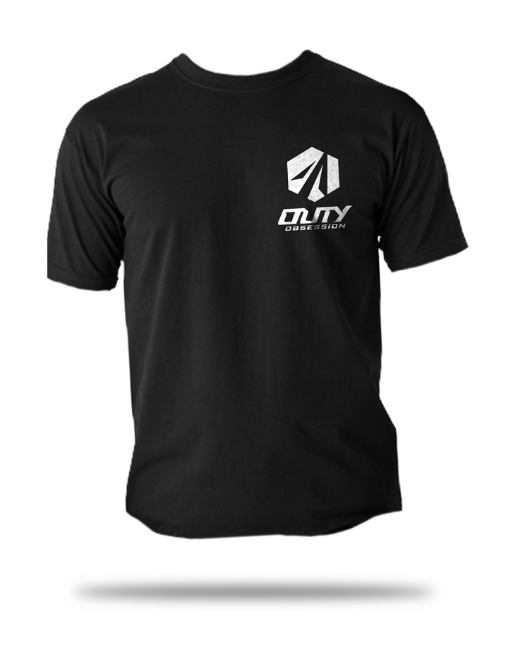 Solid Black Distressed Logo Shirt